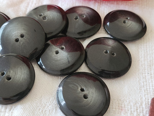 lot 6 gros boutons vintage gris trous 2,7 cm camaieu ref 5966