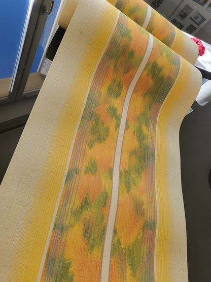 Etroit coupon de toile vintage raide tissu 6 mètres 40 sur 30 en 2 coupons B3