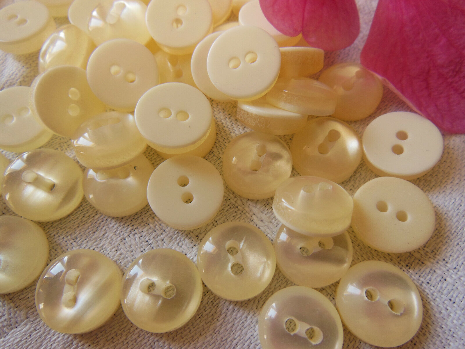 Lot 22 mini boutons vintage crème nacré blanc  lumineux petits 1,1 cm ref 4972