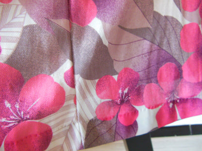 Pur vintage robe ancienne grosse fleur rose grise très légère 40 ?  B5