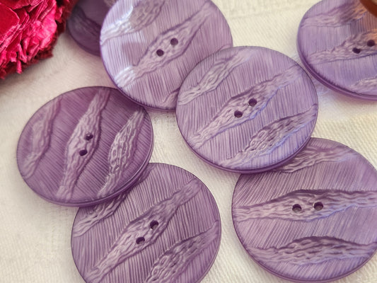 Lot 6 gros boutons vintage violet  trous  3,3 cm manteaux ref 285