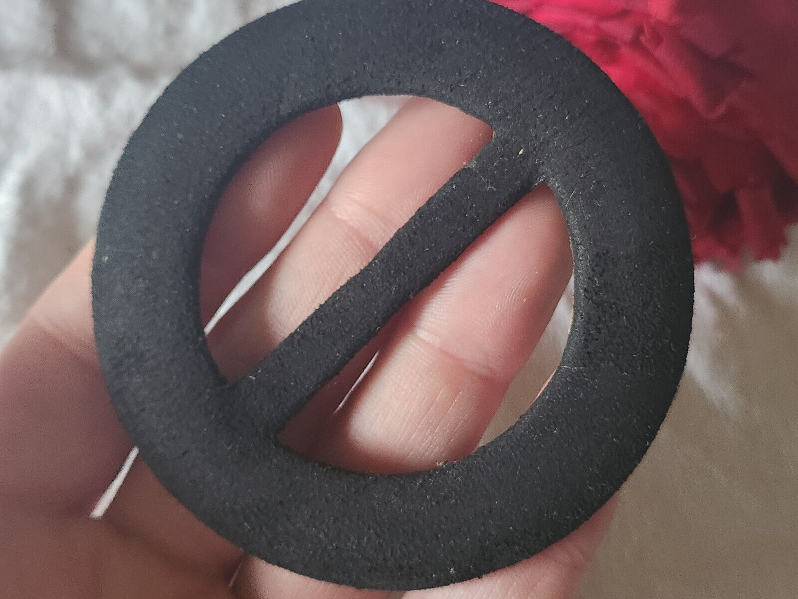 Enorme boucle de ceinture ancienne noir daim grosse  7,8 cm  T0