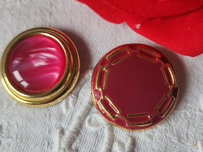 Lot 6 superbes boutons anciens jaspé pied 1,7 cm ref 402