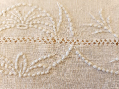 Ancien porte serviette  fait main dentelle broderie  pochette 11 cm sur 25 cm B8