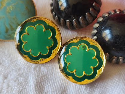 Lot 10 boutons vintage en métal  duo panaché 1,6 à 2,2 cm ref 6053