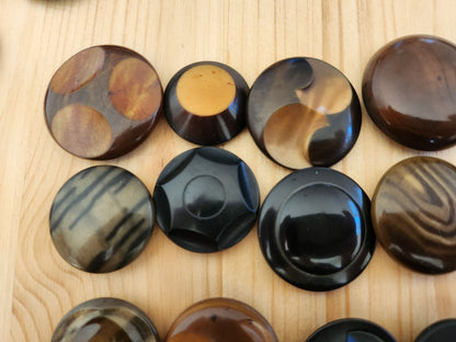 Lot 20 gros boutons anciens en corozo 2,2 cm à 3 cm n°6 T10