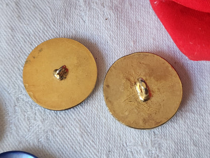 Duo boutons vintage en métal  2,3 cm et 2,4 cm D4B