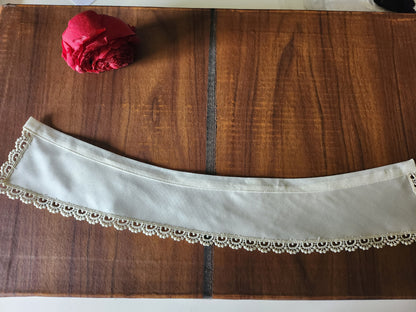 Ancien  col tissu satiné  dentelle  vintage  B1-73