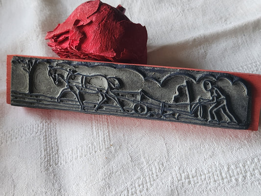Tampon ancien frise idéale le labourage collection 16  cm  n°56