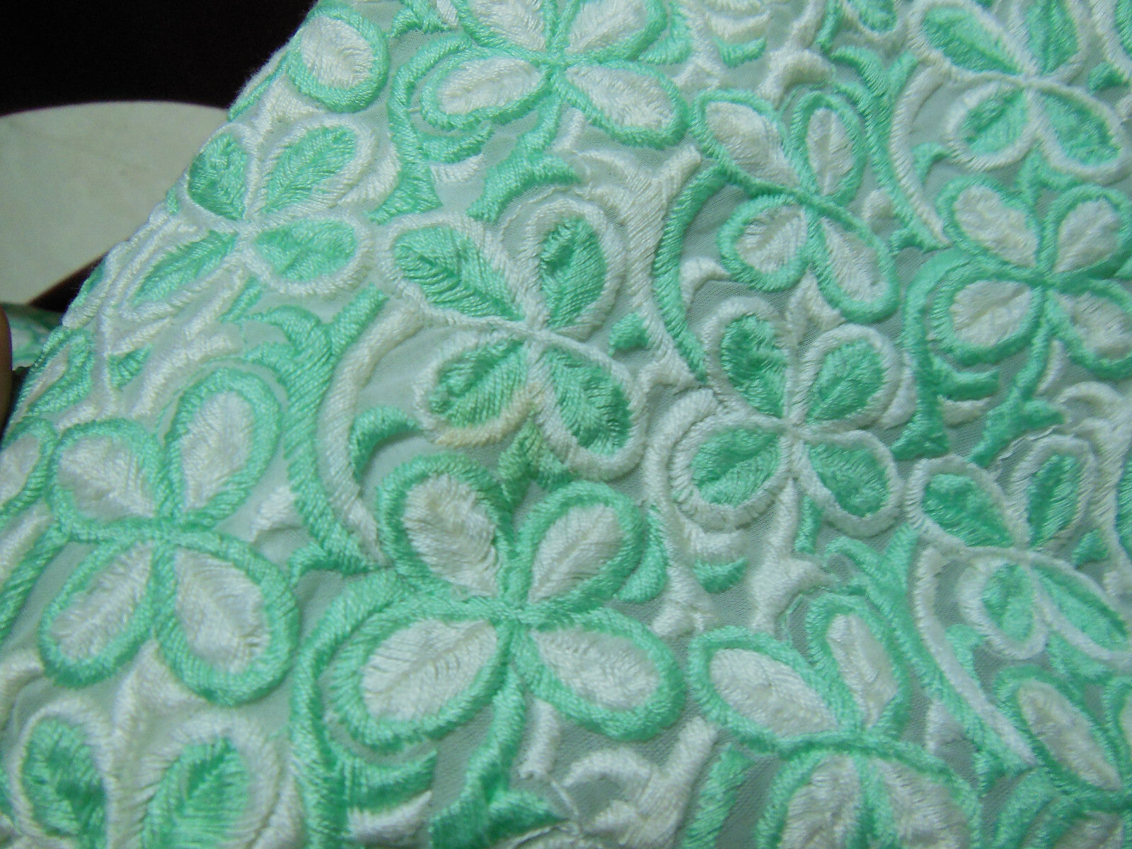 Pur vintage robe longue année 60 style mousseline motif vert T36 Ref PORT