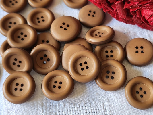 Lot 23 boutons vintage marron mat 1,7 cm ref 5210
