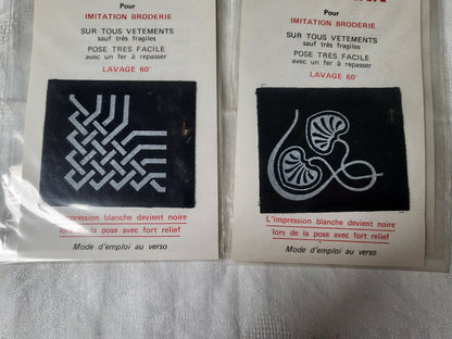 Lot 4 patchs broderie année 80 customisation couture thermocollant N°2 T7