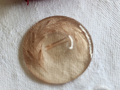 Gros bouton ancien lucite plexis épis de blé à pied  3,1 cm D14K