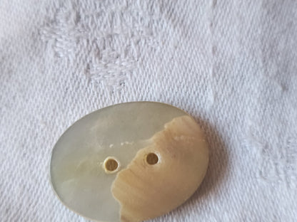 Collection  bouton ancien en nacre ciselé  2 sur 2,7 cm blanc D11B