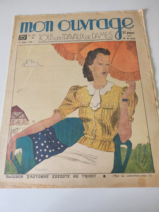 Mon ouvrage 1938 n°372 cartonnier decor Alsacien burmous  dentelle