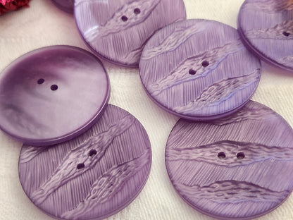 Lot 6 gros boutons vintage violet  trous  3,3 cm manteaux ref 285