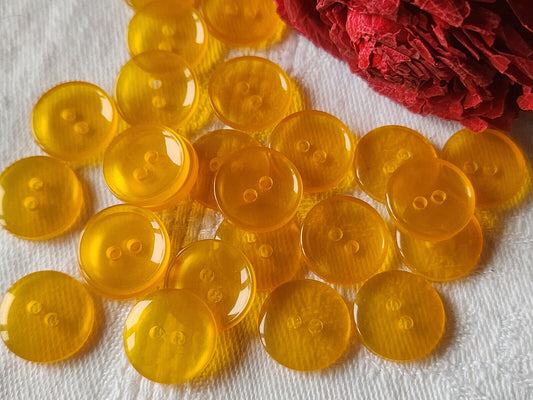 Lot 24 boutons vintage orange trous lumineux 1,4 cm ref 1124