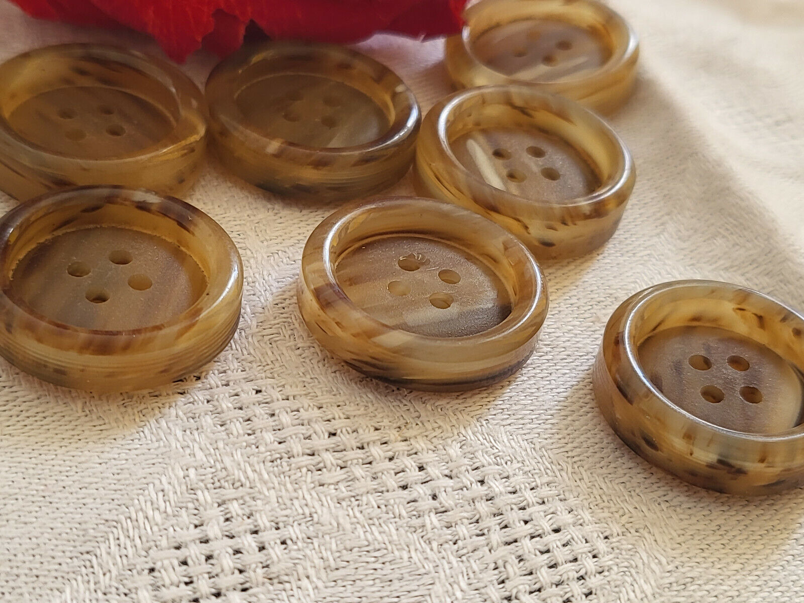 lot7 boutons vintage marron camaïeu haut diamètre 32,1 cm ref 3345