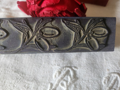 Tampon ancien frise idéale broderie frise prune 16 cm  n°53-2