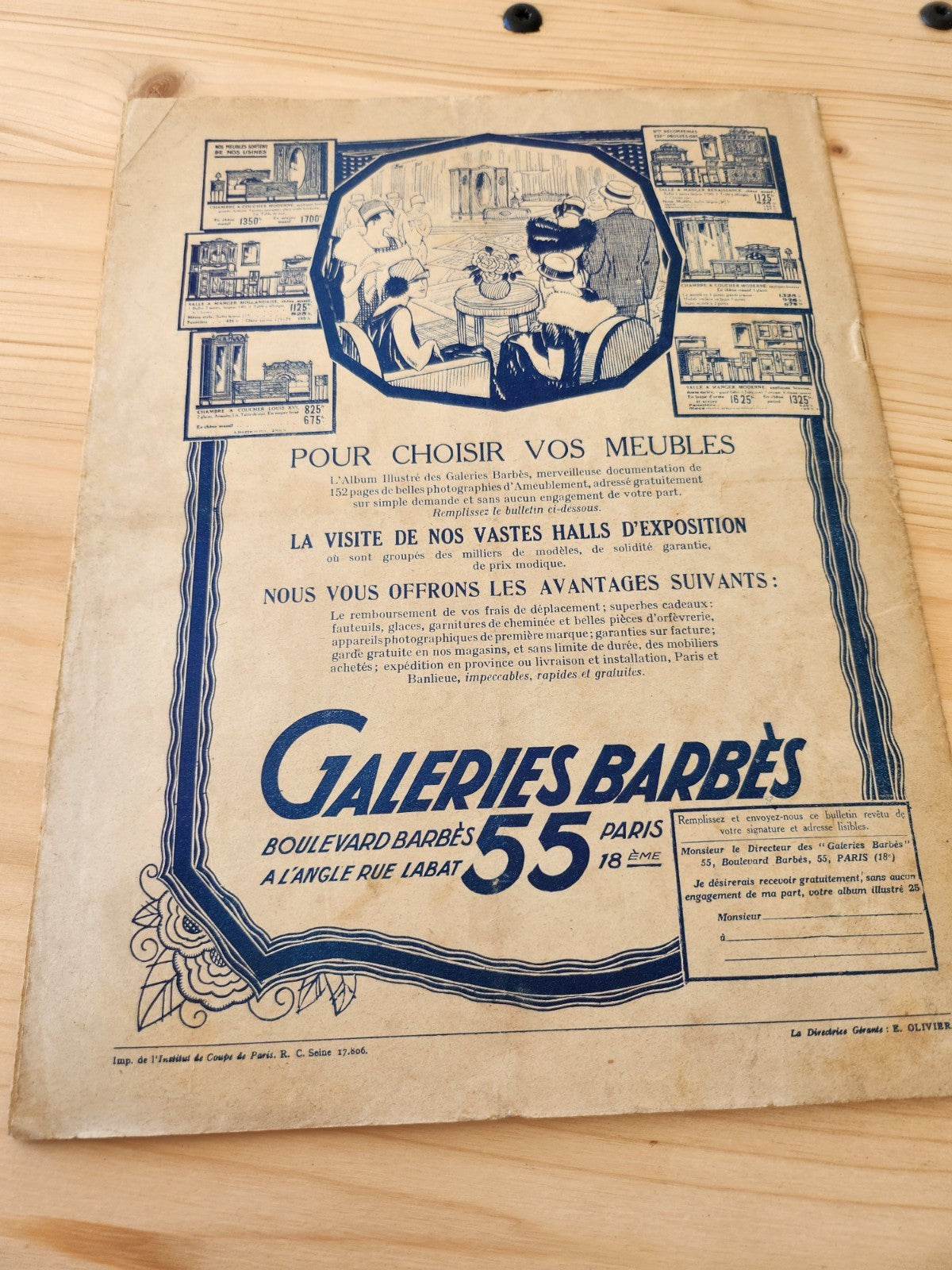 Journal de l'institut de coupe de paris année folle mode  Janvier 1926 patron