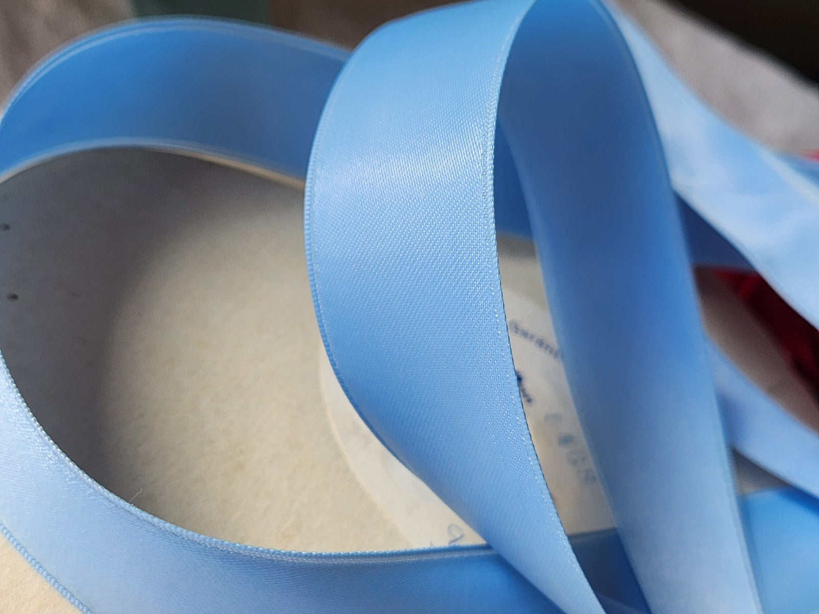 Ruban ancien polyamide vintage bleu nylon 5 mètre sur 2,5 cm mercerie B5 n°25