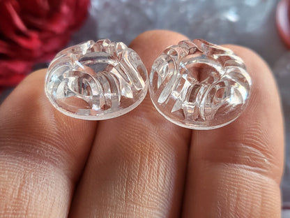 Lot 6 anciens boutons en verre  à strasser perler ou tel que 1,8 cm  ref 3375