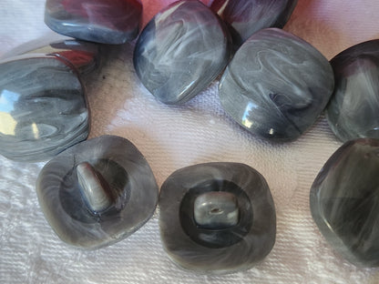 Lot 18 boutons vintage camaieu gris finition moyenne 2 cm ref 3914