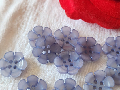 Lot 11 boutons vintage petits marguerite bleu 1,5 cm mini trou ref 6025