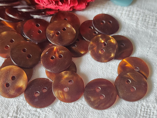 Lot 28 boutons vintage marron style iminacre  1,8 cm ref 1431