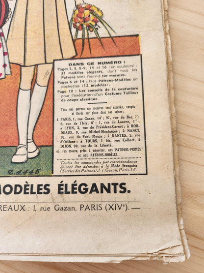 La mode française journal avril 1935 n°16 patrons conseils coupe Pâques