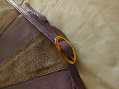 Ancien sac à main vintage violet épaule création Sabrina Paris original retro