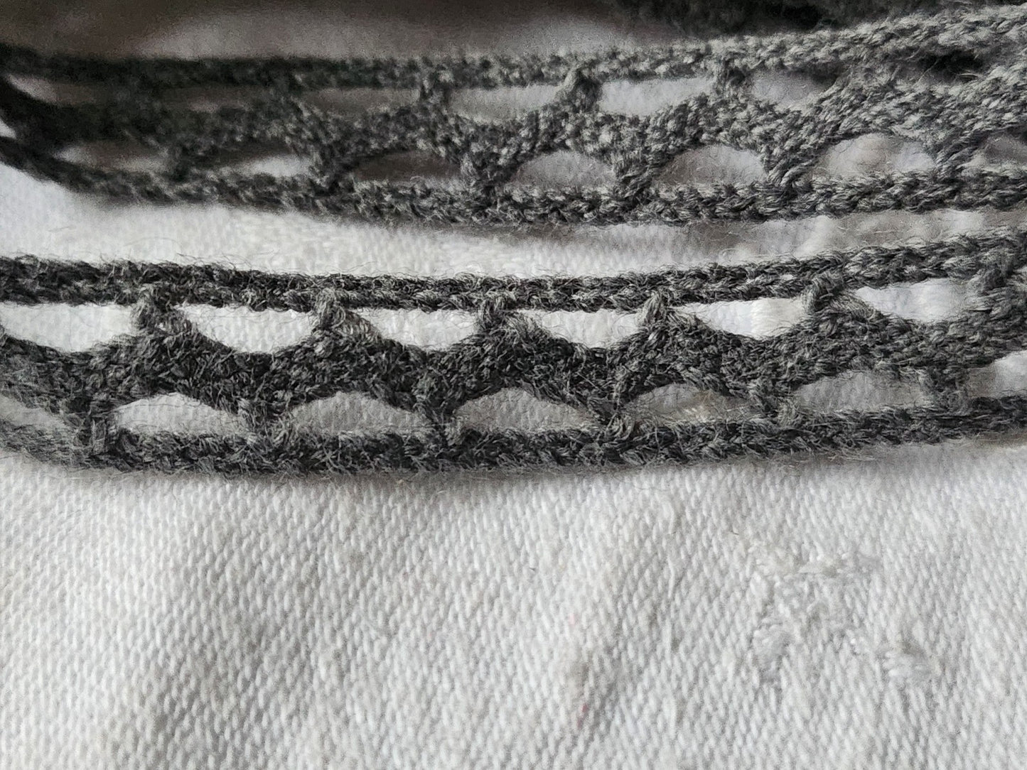 Dentelle / galon vintage gris entre deux 5 métres sur 1,3 cm A2