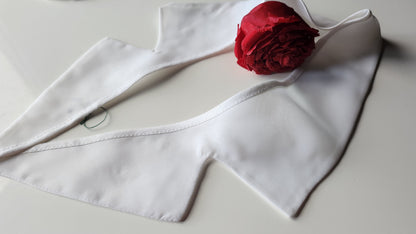 Trés grand col ancien style organza  blanc vintage B1-31