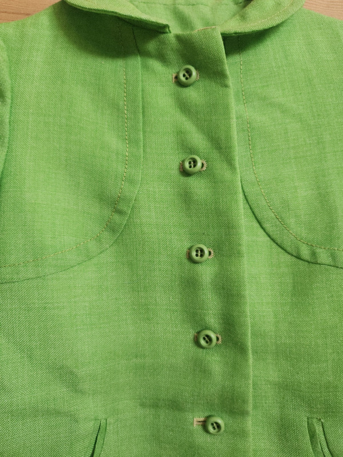 Ancienne veste vintage manteau enfant vert jamais porté comme neuve ref portant