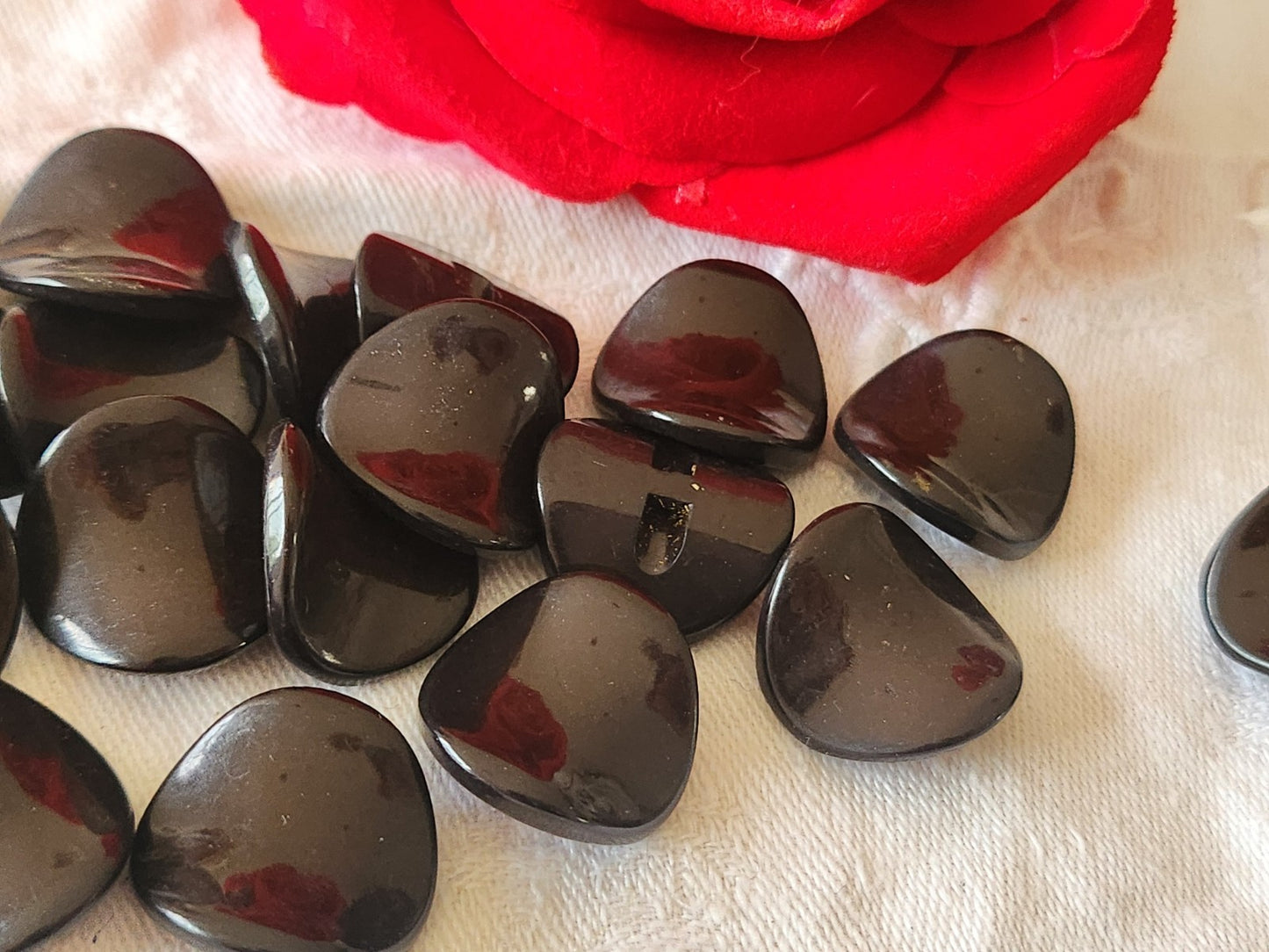 lot 6 boutons vintage marron original courbé 1,9 cm sur 2 cm pied ref 6429 **