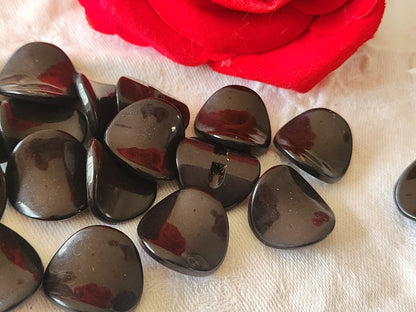 lot 6 boutons vintage marron original courbé 1,9 cm sur 2 cm pied ref 6429 **