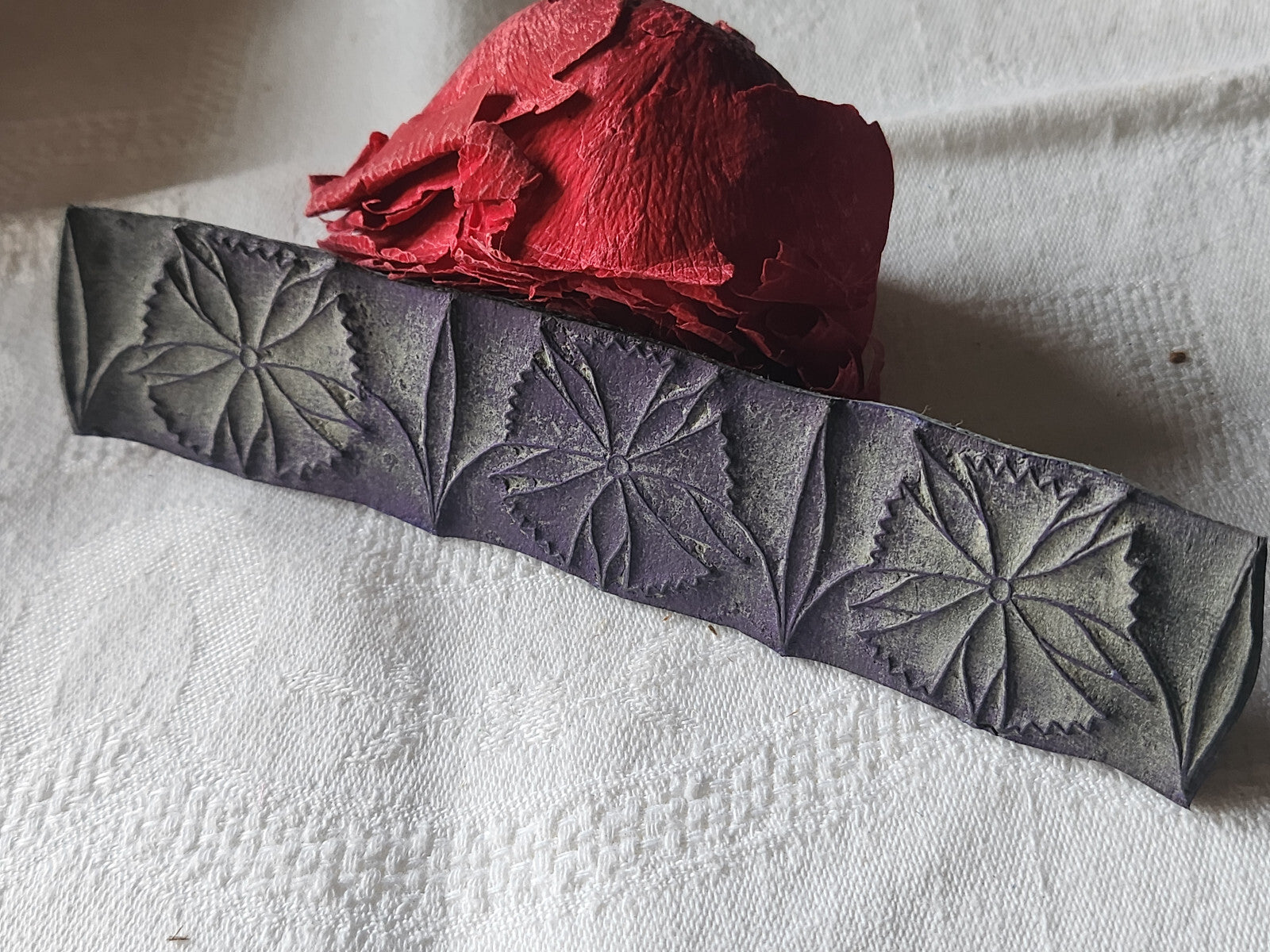 Tampon ancien sans support frise broderie collection fleur  n°59