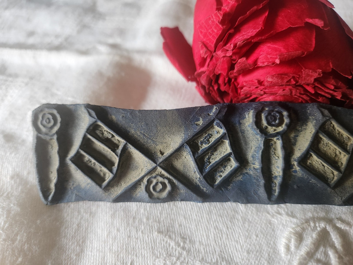 Tampon ancien sans support frise broderie collection 14 juillet n°25-2