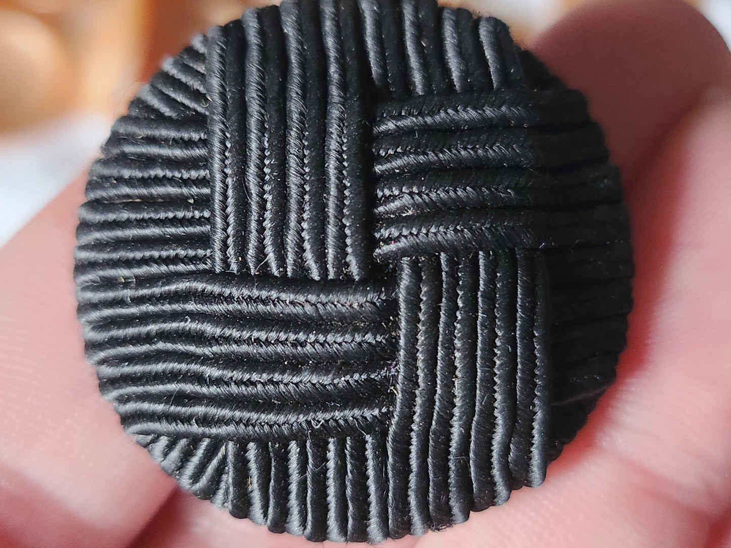 Haute couture gros bouton ancien noir passementerie 3,5 cm ref 1682