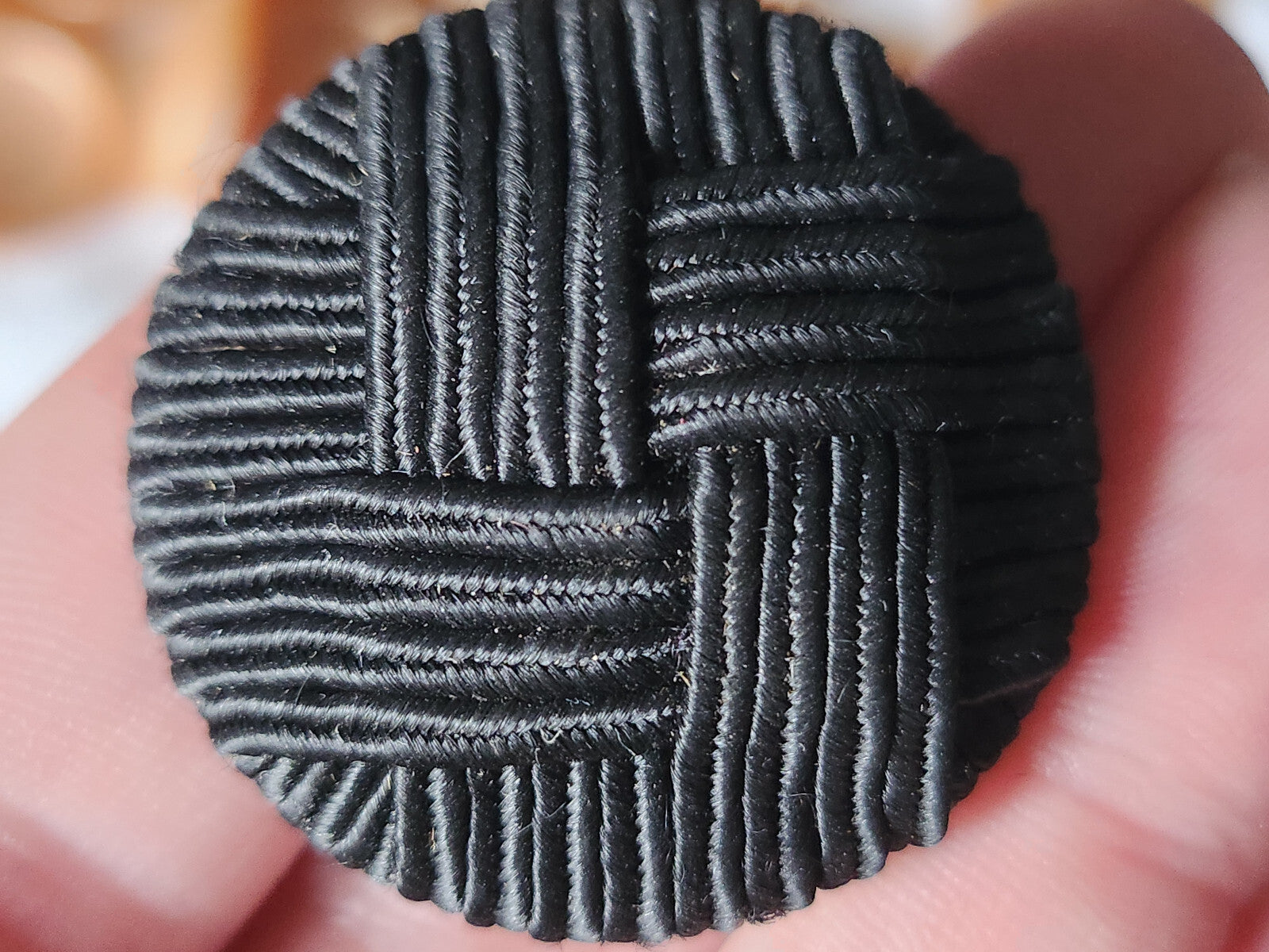 Haute couture gros bouton ancien noir passementerie 3,5 cm ref 1682