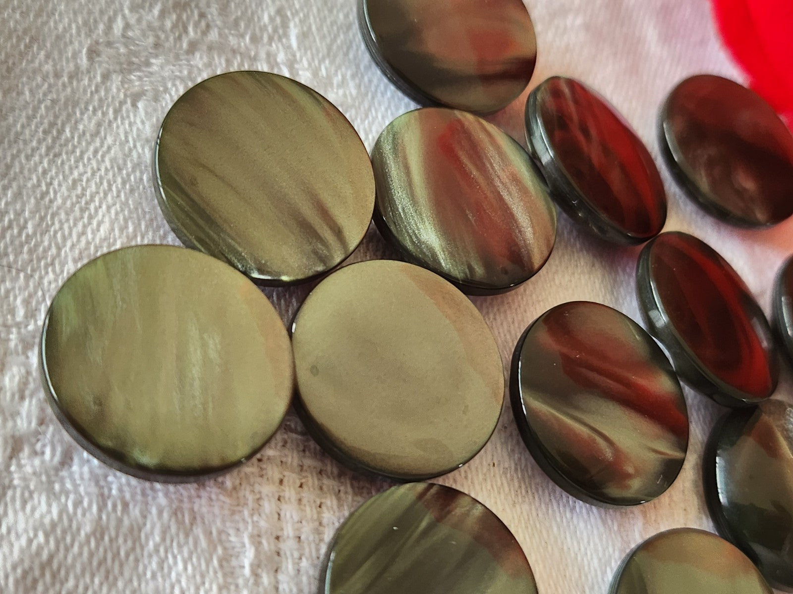 Lot 12 boutons vintage vert ombragé à pied lumineux 1,8 cm ref 5996
