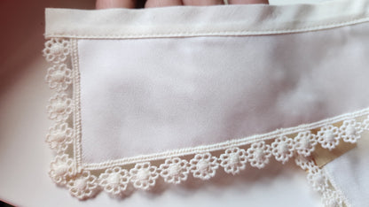 Ancien  col tissu blanc tramée  dentelle  vintage  B1-42