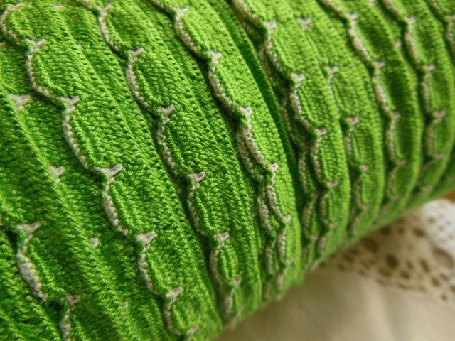 Galon ancien dentelle vintage vert avec bordure blanche 5 mètres sur 0,7 cm A3