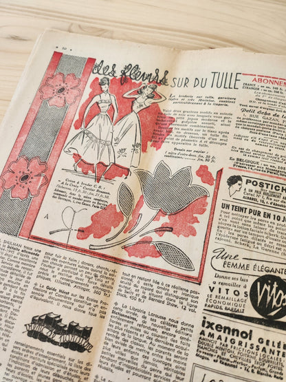 Le petit echo de la mode 1948 n°41 vêtement nuit enfant fleur sur tulle