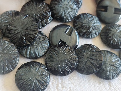Lot 10 boutons vintage gris bleuté texturé pied 1,7 cm ref 372