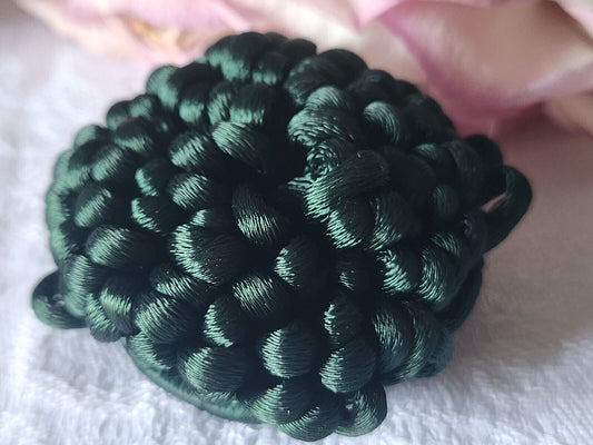 Haute couture gros bouton ancien soie passementerie vert  4,4 cm XXL ref 0766