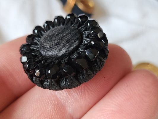 collection bouton ancien passementerie perle en verre 2,6 cm D11L