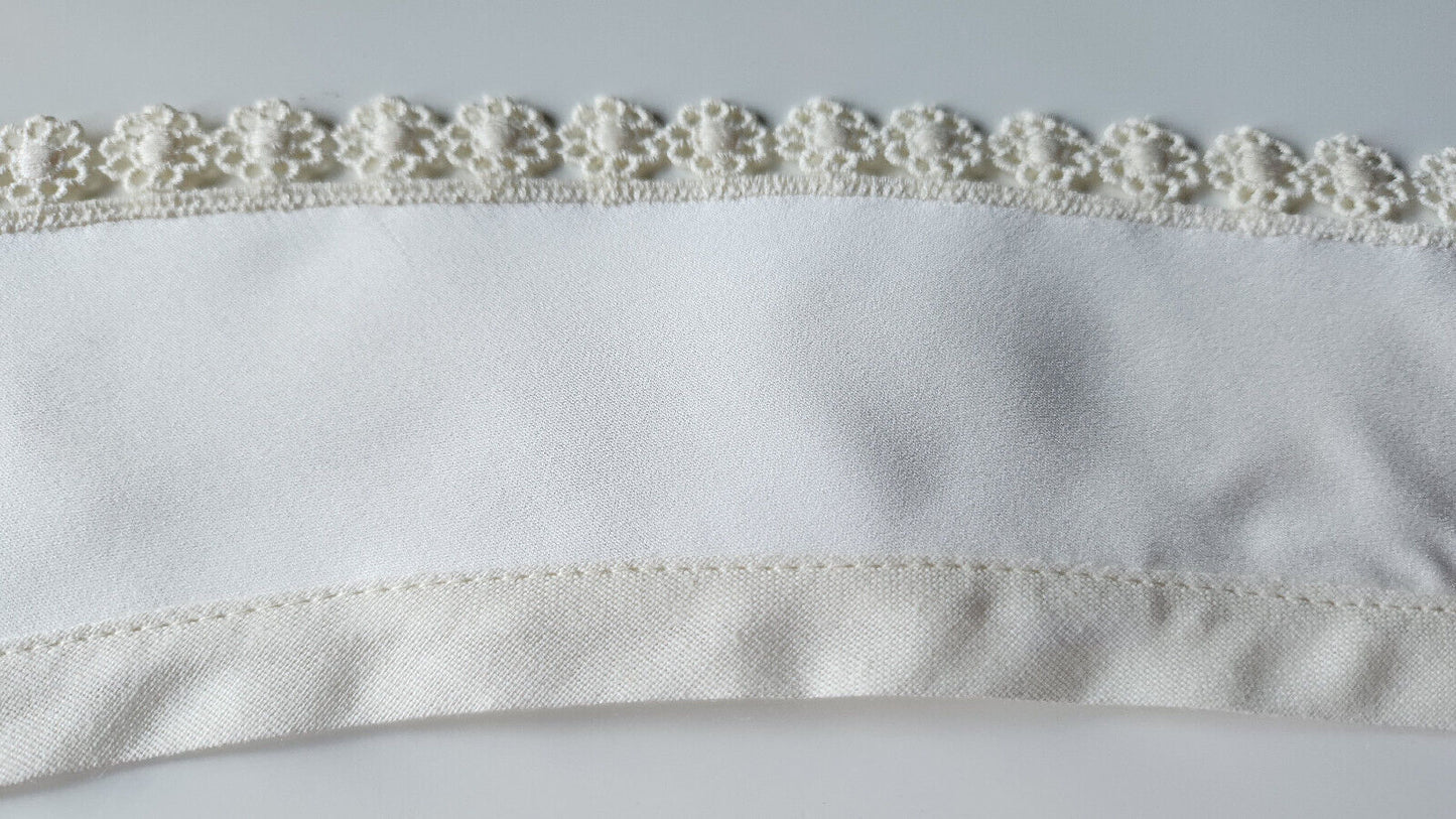 Ancien  col tissu blanc tramée  dentelle  vintage  B7-42