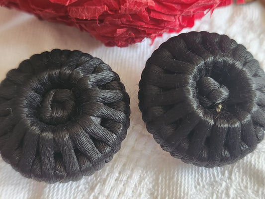 Duo boutons  anciens  passementerie volume pied 2,8 cm ref 1442