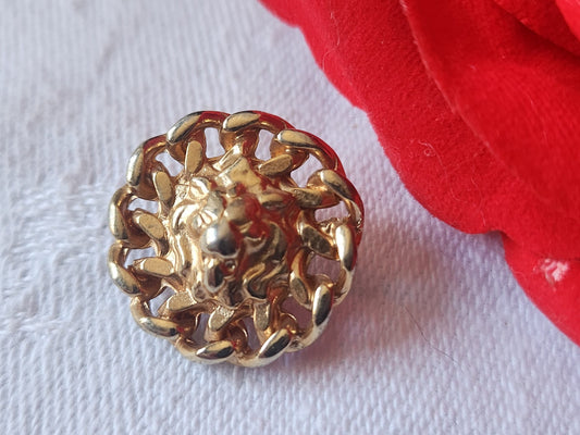 Bouton vintage tete de lion en métal pied versace ??? 1,9 cm D2G